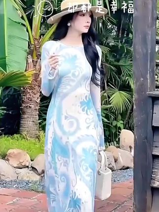 复古设计感白蓝撞色印花国风气质温柔早秋小众长袖收腰显瘦连衣裙 #复古设计感 #白蓝撞色印花国风连衣裙 #早秋小众长袖收腰显瘦连衣裙#中式风穿搭 #印花连衣裙