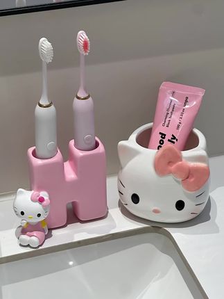 给大家介绍一下我的刷牙搭子#少女心好物 #kitty #牙刷置物架 #卫生间好物
