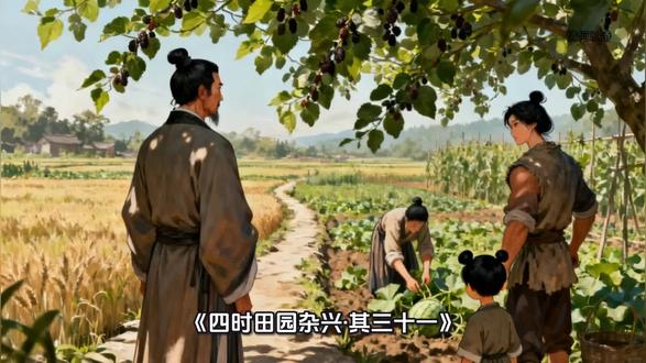 描摹农家耕织趣,礼赞田园劳作美——《四时田园杂兴·其三十一》范成大·宋代