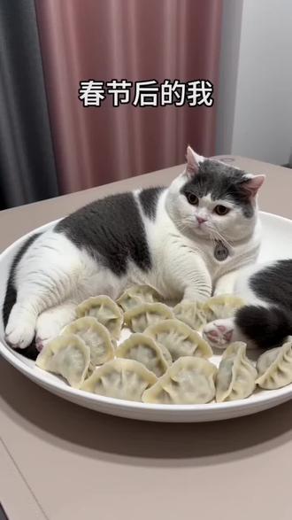 宝贝像极了春节后的我们#抖音玩法合伙人计划 #减肥 #春节胖了几斤了 #AI猫咪 #萌宠出道计划