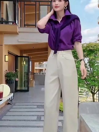 超火秋冬季穿搭一整套女2025新款韩版时尚高级感披肩衬衫直筒长裤#韩系穿搭 #穿出自己的风格 #穿出高级感 #穿出自信穿出美丽 #穿出女人的气质