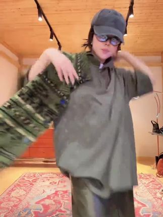 费尔岛绿绿色双面可穿设计百搭宽松夹棉秋冬马甲
