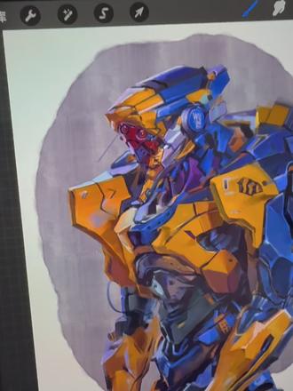 厚涂机甲的方法很简单 画厚涂机甲比厚涂头像简单多了 都是现成的体块~没有画的太深入 先分享给大家~#ipad绘画 #procreate绘画 #绘画过程 #绘画教程 #厚涂
