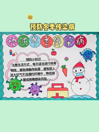 #预防冬季传染病手抄报 用尺子这样画简单又方便