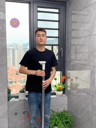 免打孔衣杆子晾衣杆家用阳台晒衣杆卫生间飘窗浴帘杆简易晒衣杆#伸缩晾衣杆