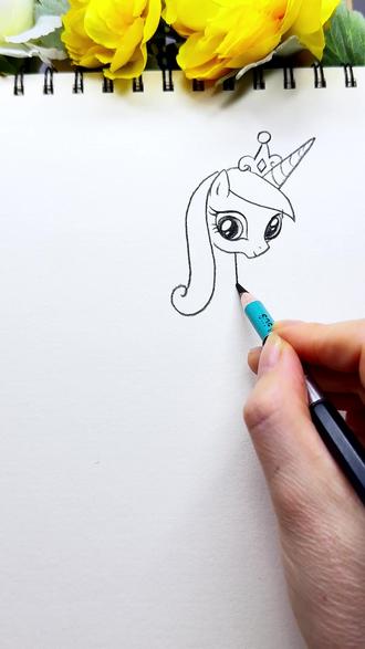 七天教你画马---(三)小马宝莉 是不是你的最爱#手绘 #简笔画 #跟着抖音学画画 #小马宝莉 #马