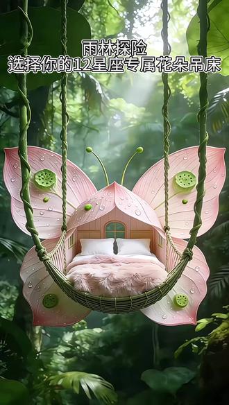 雨林探险,选择你的12星座专属花朵吊床 #治愈系 #解压 #十二星座 #星座 #探险