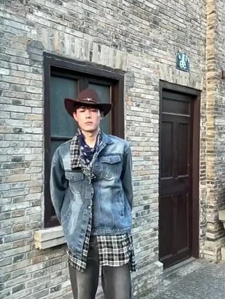 【cleanfit假两件短款夹克男女秋冬拼接设计痞帅vibe上衣美式潮牌外:/ 套】