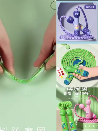 361°儿童木质跳绳初学宝宝幼儿园一年级小学生专用小孩运动棉绳子#跳绳@DOU+小助手