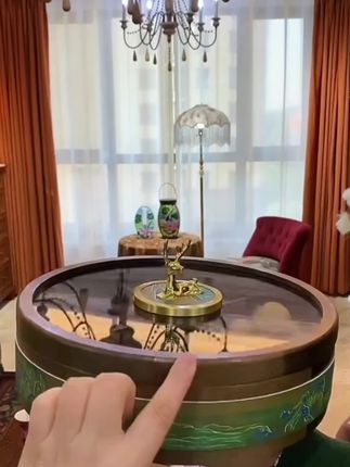 #干果盒 实木干果盒客厅家用分格带盖零食坚果盘结婚高档千里江山2025新款#美观实用 #高档大气上档次 #精选好物