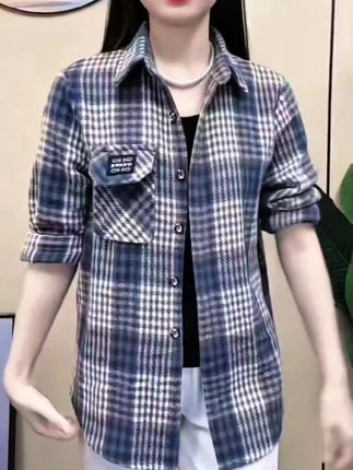 #格子衬衫 #面料舒适透气 #春秋新款 #品质女装 #谁穿谁好看