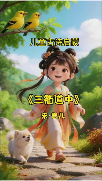 三年级古诗下册,《三衢道中》 #唐诗三百首打卡 #看动画学古诗 #经典国学启蒙 #幼儿国学启蒙