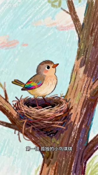 第2集丨儿童绘本故事丨«小鸟的新朋友» 故事导读:我们一边看画面,一边想一想哦~ 你看,画面里有一只彩色羽毛的小鸟,她叫琪琪,你有没有像琪琪一样,有时候会觉得孤单,想找好朋友一起玩呀? #想象力 #亲子阅读 #儿童绘本 #绘本 #儿童故事