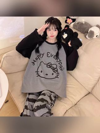 秋季睡衣少女纯棉长袖卡通可爱学生女士塑身大码200斤塑形家居服#穿搭 #睡衣家居服 #好物推荐🔥 #面料柔软舒适 #超便宜超划算