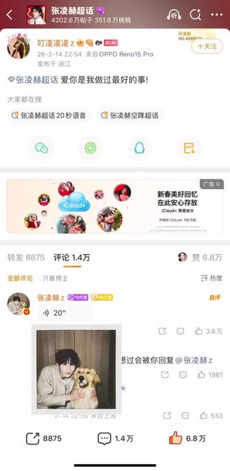 #张凌赫 爱你是我做过最好的事!#小核桃 #双向奔赴 #爱你