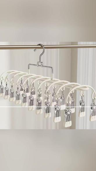 【双排20夹】不锈钢袜子晾晒夹子家用无痕多功能晾衣架阳台防风夹 #晾晒架 #不锈钢袜子晾晒夹 #防风袜子晾晒夹