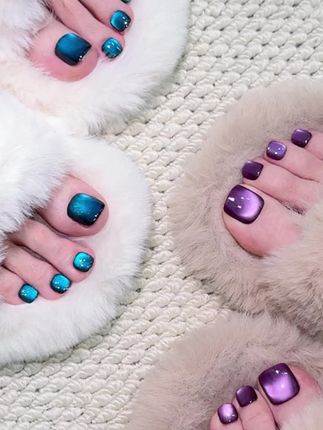 致美艺2025年新款夏季脚甲猫眼显白流行气质黄金甲魅惑紫甲油胶 #显白美甲 #夏季美甲 #脚美甲显白 #猫眼美甲 #脚趾甲