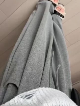灰色大码糯米裤女胖mm秋冬加绒加厚慵懒松弛感宽松软糯休闲阔腿裤 #休闲裤 #阔腿裤 #糯米裤 #显瘦裤子 #慵懒风