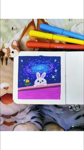 画一个半夜翻墙的可爱小兔兔!
#丙烯马克笔 #零基础学画画 #治愈系 #跟着抖音学画画 #简笔画