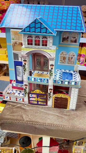 蓝色阁楼三层别墅教程 蓝色阁楼三层小别墅超详细教程#蓝色三层别墅 #民俗用品 #民俗纸扎 #天臣纸品 #手工折纸教程 @天臣纸品