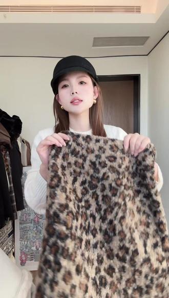 复古豹纹毛呢半身裙女冬季新款韩版气质辣妹宽松显瘦直筒中长裙 #今天穿什么 #小个子女生 #品质女装 #韩范穿搭 #通勤穿搭