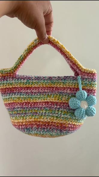 #我的手工作品 彩虹小包钩织教程