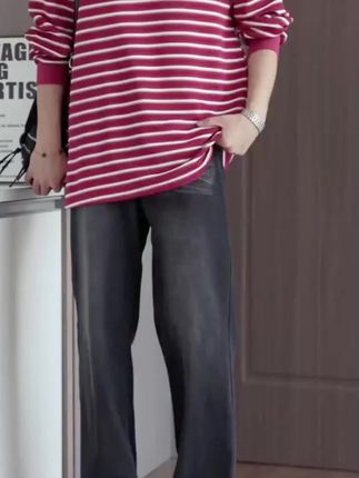 给儿子买的入秋的第一件条纹长袖真的太太太好穿了吧#内搭外穿都好看 #条纹长袖t恤 #早秋新款