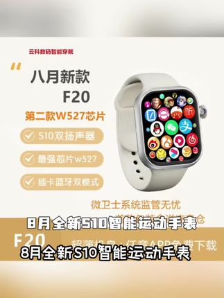 8月全新S10智能运动手表带支付宝送2条带