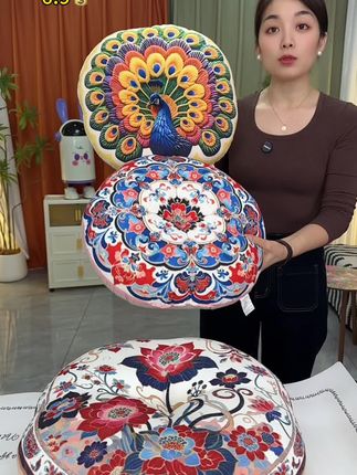 棉麻圆形加厚坐垫防滑复古家用创意阳台榻榻米地垫软蒲团垫子抱枕#坐垫 #抱枕 #防滑耐磨 #自用好物分享 #好物推荐🔥