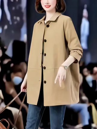 秋季新款休闲减龄宽松外套#时尚潮流穿搭#优雅气质 #春秋穿搭 #气质风衣穿搭 #外套穿搭 @DOU+小助手