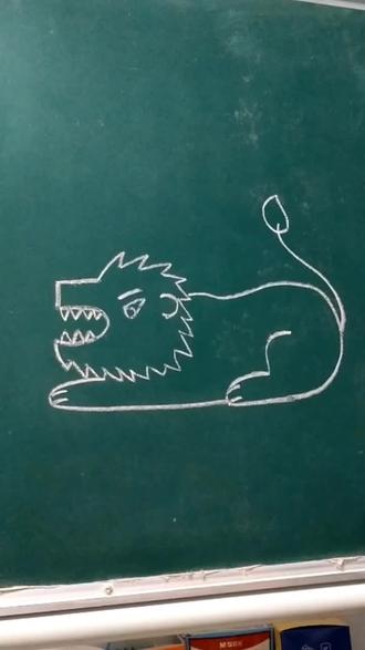 用数字5画狮子#狮子简笔画 #儿童画