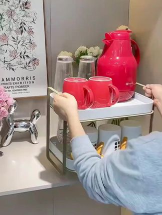 杯子收纳置物架双层茶杯架茶具收纳架沥水托盘家用桌面放水杯架子 #杯子收纳置物架 #收纳置物架 #置物架 #水杯架子 #好物推荐