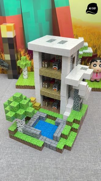 今天拼一下大家喜欢的三层公寓 #益智玩具 #拼搭 #孩子喜欢 #磁力方块