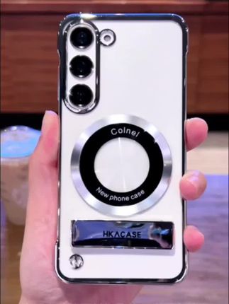 适用三星s23+简约高级感超薄电镀无边框磁吸贴电镀支架手机壳#新款手机壳 #爆款手机壳 #创意手机壳 #高级感手机壳 #手机壳推荐