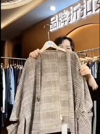 时尚呢料冬季女士披肩百搭呢子外套宽松毛呢春秋长款韩版韩系秋冬