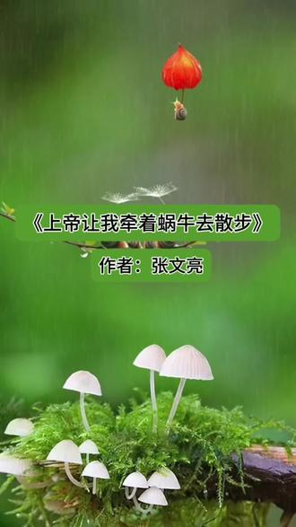 经典好文:《上帝让我牵着蜗牛去散步》,张文亮。