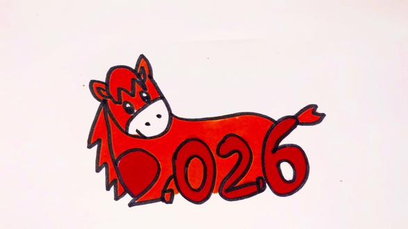 新年小马简笔画,大家一起来画吧#简笔画 #简笔画教程 #马年 #新年快乐