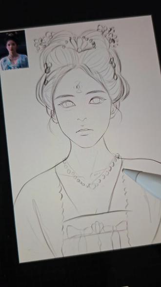 草稿也要画好久 白鹿 #日常瞎画 #白鹿#李佩仪 #绘画过程 #真实生活激励计划