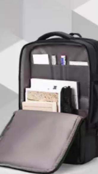 Omaska扩容双肩包男士背包商务通勤包防水多功能旅行包笔记本平板#旅行背包 #双肩背包#多功能背包 #背包