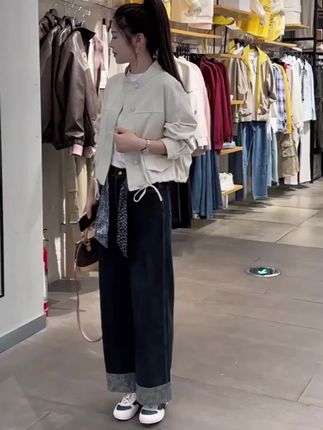 韩版宽松高级感小个子上衣#今日穿搭 #高级感穿搭 #简约穿搭 #夹克外套 #冲锋衣