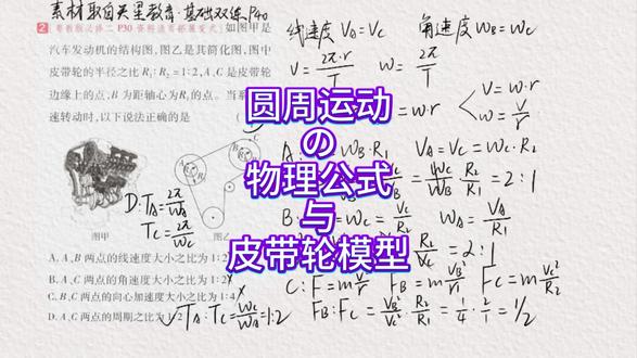 高中物理每日一练 必会知识点与经典例题《圆周运动的物理公式与皮带轮模型》#学霸秘籍 #必考考点 #高中物理 #圆周运动 #高考