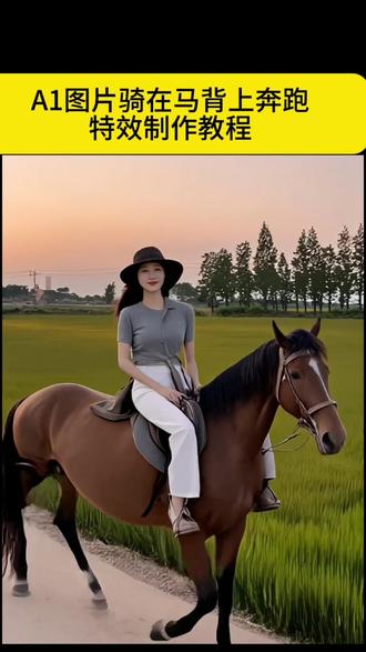 A1图片骑在马背上奔跑特效制作头教程