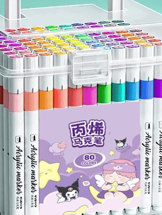 #马克笔 #丙烯马克笔 #儿童手工 #学习用品 #一起学画画 丙烯马克笔儿童水彩笔颜色全套学生美术绘画专用不透色彩色手绘