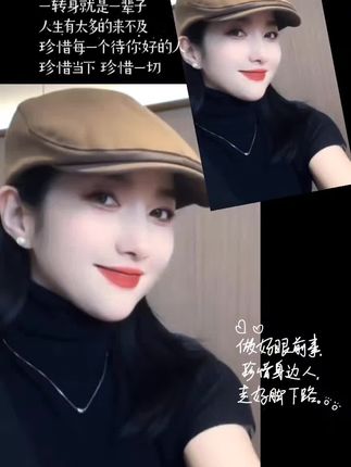 英伦风复古报童帽百搭简约前进显瘦女士春夏纯色鸭舌帽贝雷帽男潮