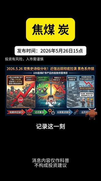 分化!双焦高位回落,109 座煤矿停产竟拉不动? #大宗商品 #期货 #热点 #煤矿 #焦煤焦炭