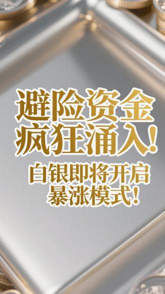 避险资金疯狂涌入!白银即将开启暴涨模式! #白银 #白银价格上涨 #财经 #贵金属