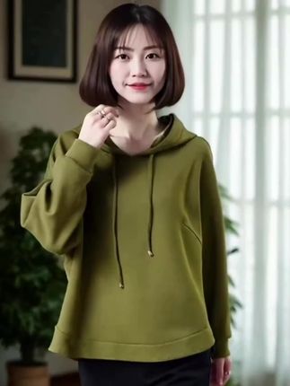 宽松慵懒风连帽上衣#秋日户外就穿琥珀系 #通勤穿搭如何摆脱土气感 #随机穿搭挑战