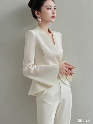 独特超好看小香风白色套装2025早秋新款气质名媛高端西装两件套
