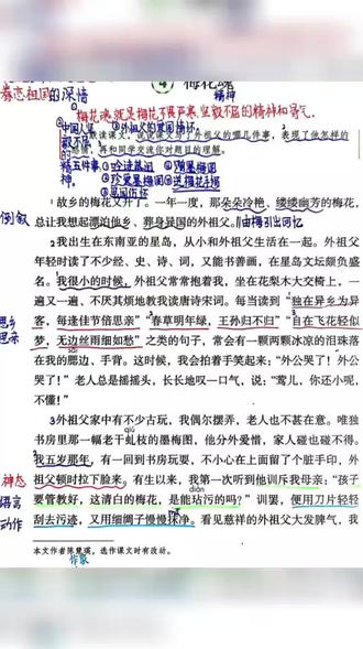 五年级下册第四课《梅花魂》