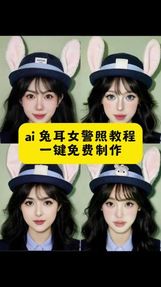 ai兔耳女警照 ai兔耳女警照教程 #即梦ai #ai兔耳女警照